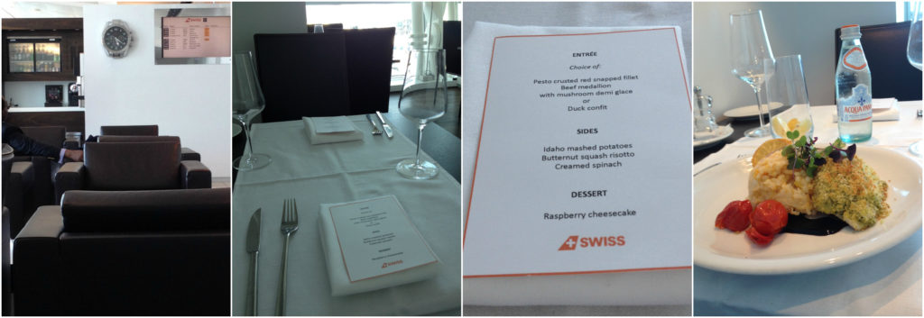 Dining in the SWISS First Class Lounge at JFK