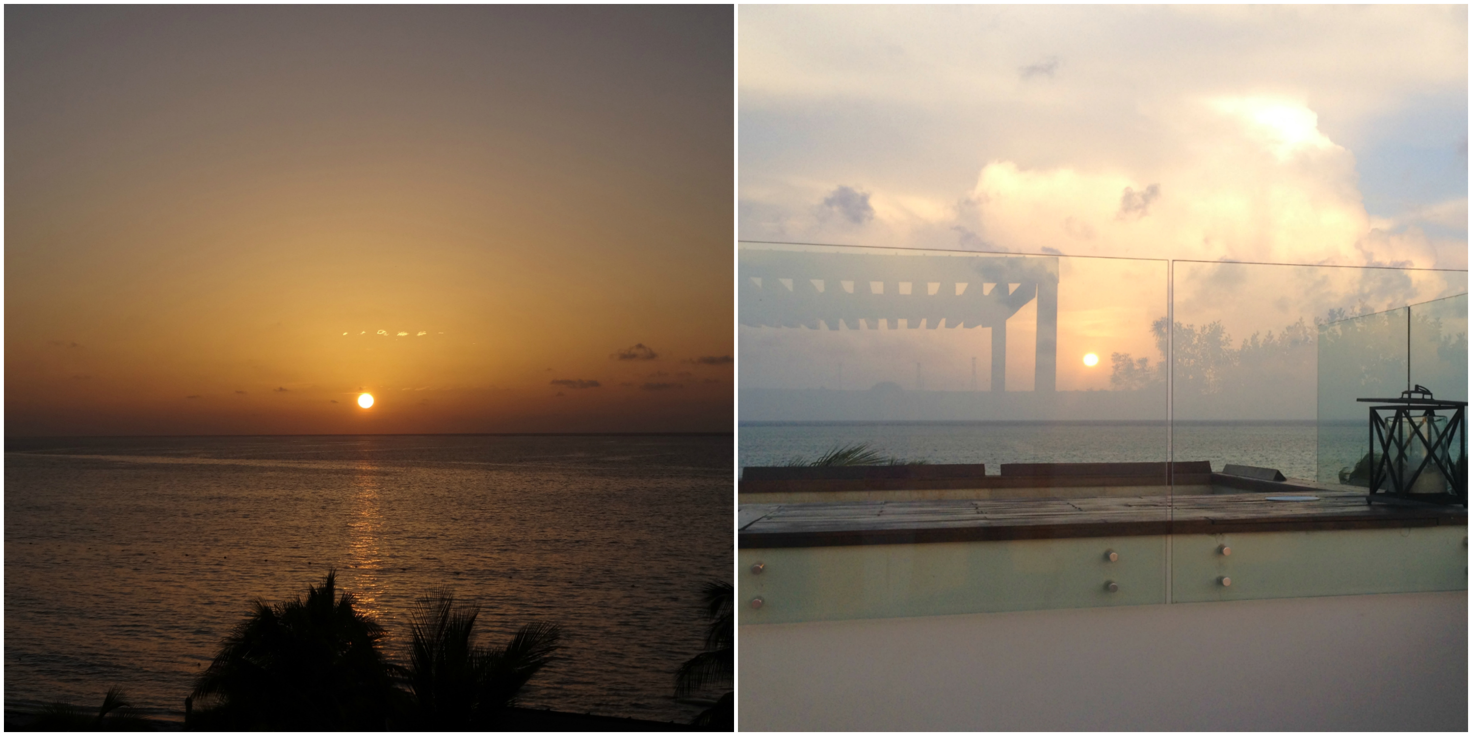 Beautiful sunrise and sunset views! (Reflected off the glass!)